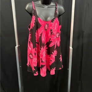 Floral Black and Pink Women's Top